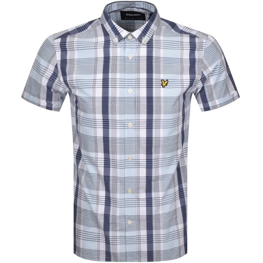 Alternative Image for ProductLyle And Scott Short Sleeved Checked Shirt Blue1
